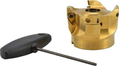 Seco - 3" Cut Diam, 0.394" Max Depth, 1" Arbor Hole, 4 Inserts, VPGX 2206..E.-E10 Insert Style, Indexable Copy Face Mill - R220.97 Cutter Style, 25,000 Max RPM, 2-1/4 High, Through Coolant, Series R220.97 - Industrial Tool & Supply