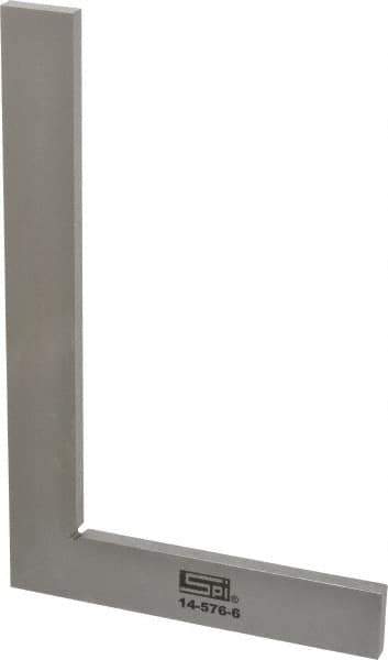 SPI - 8-1/2" Blade Length, 5-1/8" Base Length Steel Square - 0.0017" Accuracy, Beveled Edge - Industrial Tool & Supply