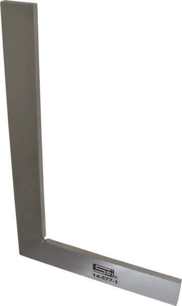 SPI - 10-1/2" Blade Length, 6-3/8" Base Length Steel Square - 0.0019" Accuracy, Beveled Edge - Industrial Tool & Supply