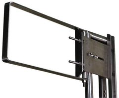 FabEnCo - Stainless Steel Self Closing Rail Safety Gate - Fits 37 to 39-1/2" Clear Opening, 39-1/2" Wide x 12" Door Height, 38 Lb, Gray, Silver - Industrial Tool & Supply
