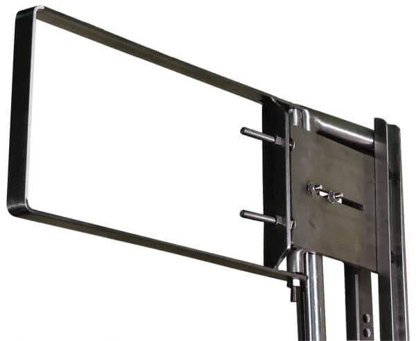 FabEnCo - Stainless Steel Self Closing Rail Safety Gate - Fits 17 to 18-1/2" Clear Opening, 18-1/2" Wide x 12" Door Height, 34 Lb, Gray, Silver - Industrial Tool & Supply