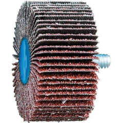 PFERD - 2" Diam x 1" Face Width, Aluminum Oxide Coated Mounted Flap Wheel - 1/4-20 Threaded Mount, 40 Grit, 23,000 Max RPM - Industrial Tool & Supply