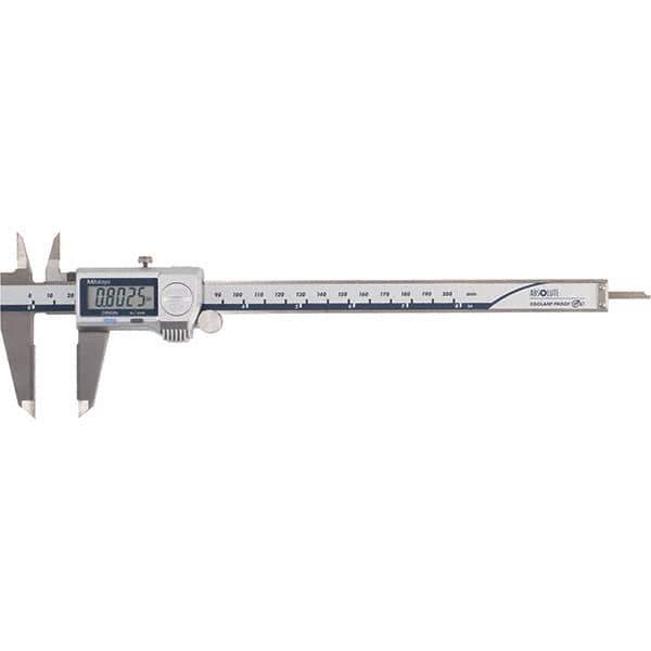 Mitutoyo - 0 to 8" Range 0.01mm Resolution, Electronic Caliper - Steel with 50mm Carbide-Tipped Jaws, 0.001" Accuracy - Industrial Tool & Supply