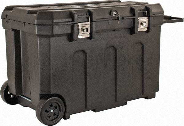 Stanley - 1 Tray Mobile Tool Chest - 23" Wide x 22-13/16" Deep x 23-1/4" High, Plastic, Black - Industrial Tool & Supply