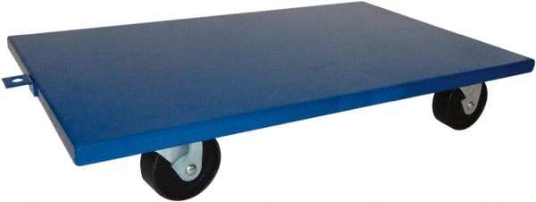 PRO-SOURCE - 2,000 Lb Capacity Steel Lip Down Dolly - 30" Long x 18" Wide, 4" Wheels - Industrial Tool & Supply
