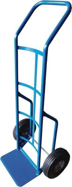 PRO-SOURCE - 600 Lb Capacity 52" OAH Hand Truck - 8 x 14" Base Plate, Continuous Swept Back Handle, Steel, Full Pneumatic Wheels - Industrial Tool & Supply