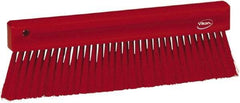 Vikan - Polyester Counter Brush - 2" Bristle Length, 11" Long x 1-1/4" Wide Head, Red - Industrial Tool & Supply