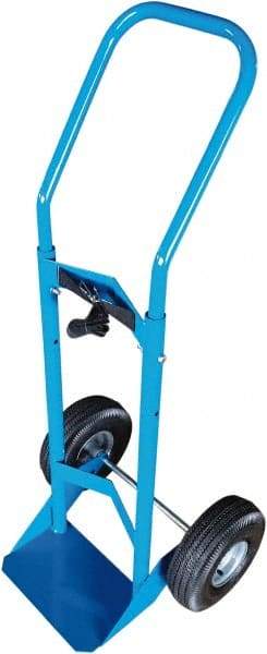 PRO-SOURCE - 500 Lb Capacity 48" OAH Cylinder Hand Truck - 7-1/2 x 14" Base Plate, Swept Back Handle, Steel, Full Pneumatic Wheels - Industrial Tool & Supply