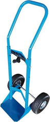 PRO-SOURCE - 500 Lb Capacity 48" OAH Cylinder Hand Truck - 7-1/2 x 14" Base Plate, Swept Back Handle, Steel, Full Pneumatic Wheels - Industrial Tool & Supply