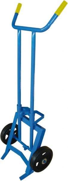 PRO-SOURCE - 1,000 Lb Load Capacity, 55 Gal Drum Hand Truck - 24-1/2" Wide x 62" High, 2 Wheels - Industrial Tool & Supply