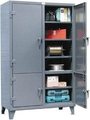 Strong Hold - 8 Shelf Locking Storage Cabinet - Steel, 72" Wide x 24" Deep x 78" High, Dark Gray - Industrial Tool & Supply