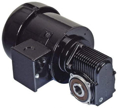 Bison Gear - 115/230 Volt, 55 RPM, 30:1 Gear Ratio, Right Angle Gearmotor - 32 Frame, 130 Torque, TEFC Enclosure - Industrial Tool & Supply