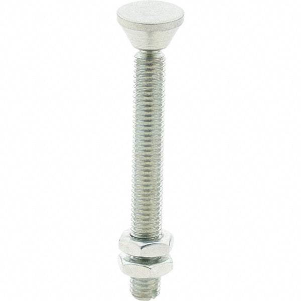 De-Sta-Co - M8 Carbon Steel Swivel Foot Tip Clamp Spindle Assembly - 62.48mm Thread Length, 72.9mm OAL, 0.63" Tip Surface Diam, Use with Toggle Clamps - Industrial Tool & Supply