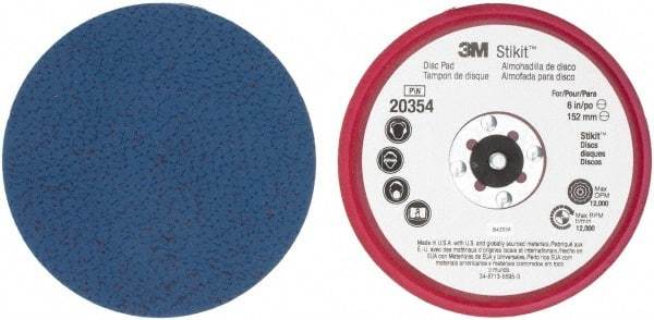 3M - 6" Diam Adhesive/PSA Disc Backing Pad - Firm Density, 12,000 RPM - Industrial Tool & Supply