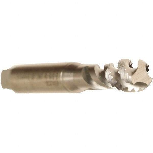 Emuge - M8x1.25 Metric Coarse, 3 Flute, 45° Helix, Bottoming Chamfer, Bright Finish, Cobalt Spiral Flute STI Tap - Right Hand Flute, 3-15/16" OAL, 0.3937" Shank Diam, 0.6299" Thread Length, 6H (mod) Class of Fit, Series Enorm Z - Exact Industrial Supply