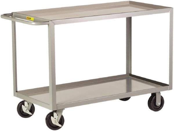 Little Giant - 3,600 Lb Capacity, 30" Wide x 65-1/2" Long x 36" High Shelf Cart - 2 Shelf, Steel - Industrial Tool & Supply