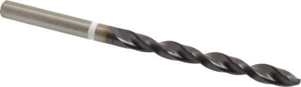 Accupro - 7/32" 118° Cobalt Jobber Drill - TiAlN Finish, Right Hand Cut, Parabolic Flute, Straight Shank, 93mm OAL, DX Point - Industrial Tool & Supply