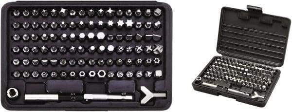 VEGA Industries - 100 Piece, 1/4" Drive Screwdriver Bit Set - #0 to #4 Phillips, 5/64 to 5/16" Hex, T6 to T50 Torx - Industrial Tool & Supply