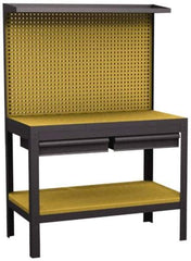 Value Collection - 42 Wide x 21-1/2" Deep x 60" High, Wood Workbench - Low Density Fiber Board Top, Fixed Legs - Industrial Tool & Supply