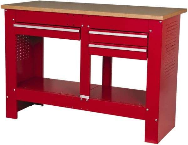 Value Collection - 54 Wide x 23-1/8" Deep x 37-1/4" High, Fiberboard Workbench - Straight Edge, Fixed Legs - Industrial Tool & Supply