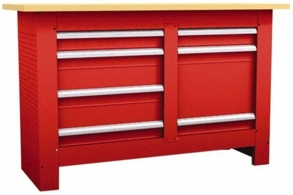 Value Collection - 60 Wide x 24" Deep x 37-1/4" High, Fiberboard Workbench - Straight Edge, Fixed Legs - Industrial Tool & Supply