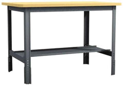 Value Collection - 60 Wide x 24" Deep x 29" High, Flakeboard Workbench - Comfort Edge, Adjustable Height Legs - Industrial Tool & Supply