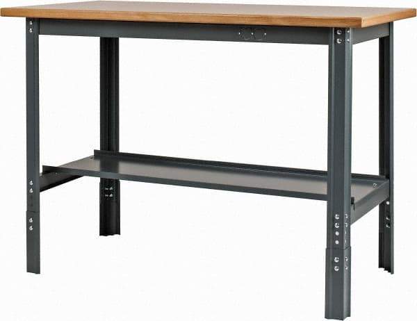 Value Collection - 48 Wide x 24" Deep x 29" High, Flakeboard Workbench - Comfort Edge, Adjustable Height Legs - Industrial Tool & Supply