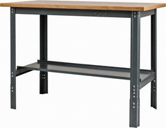 Value Collection - 48 Wide x 24" Deep x 29" High, Flakeboard Workbench - Comfort Edge, Adjustable Height Legs - Industrial Tool & Supply