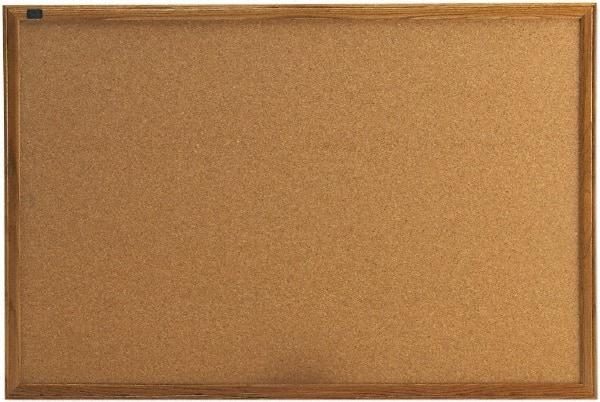 Quartet - 36" Wide x 24" High Open Cork Bulletin Board - Natural (Color) - Industrial Tool & Supply