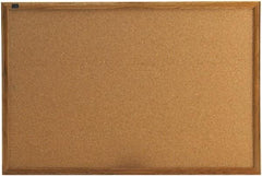 Quartet - 36" Wide x 24" High Open Cork Bulletin Board - Natural (Color) - Industrial Tool & Supply