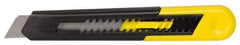 Stanley - Snap Utility Knife - 4.33" Blade, Yellow Handle, 1 Blade Included - Industrial Tool & Supply