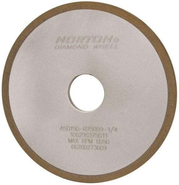 Norton - 6" Diam x 1-1/4" Hole x 1/4" Thick, 150 Grit Surface Grinding Wheel - Diamond, Type 1A1, Very Fine Grade, Resinoid Bond - Industrial Tool & Supply
