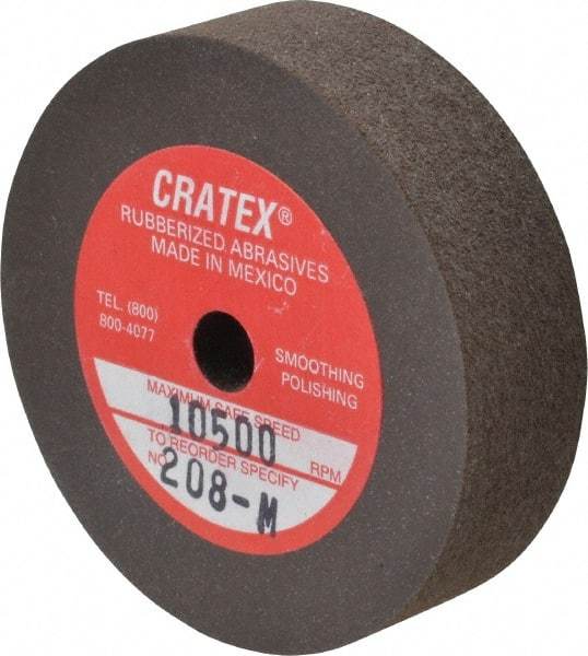 Cratex - 2" Diam x 1/4" Hole x 1/2" Thick, Surface Grinding Wheel - Silicon Carbide, Medium Grade, 10,500 Max RPM, Rubber Bond, No Recess - Industrial Tool & Supply