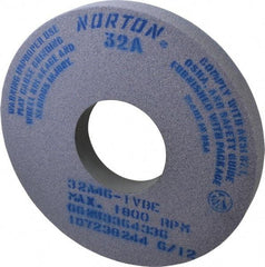 Norton - 14" Diam x 5" Hole x 1-1/2" Thick, I Hardness, 46 Grit Surface Grinding Wheel - Aluminum Oxide, Type 1, Coarse Grade, 1,800 Max RPM, Vitrified Bond, No Recess - Industrial Tool & Supply