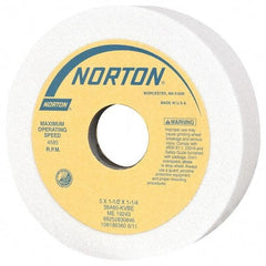 Norton - 5" Diam, 1-1/4" Hole Size, 1-1/2" Overall Thickness, 60 Grit, Type 6 Tool & Cutter Grinding Wheel - Medium Grade, Aluminum Oxide, K Hardness, Vitrified Bond, 4,585 RPM - Industrial Tool & Supply