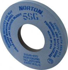 Norton - 12" Diam x 5" Hole x 1" Thick, K Hardness, 46 Grit Surface Grinding Wheel - Ceramic, Type 1, Coarse Grade, 2,070 Max RPM, Vitrified Bond, No Recess - Industrial Tool & Supply