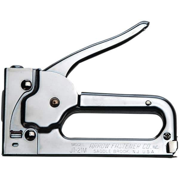 Arrow - Manual Staple Gun - Chrome Plated Steel - Industrial Tool & Supply