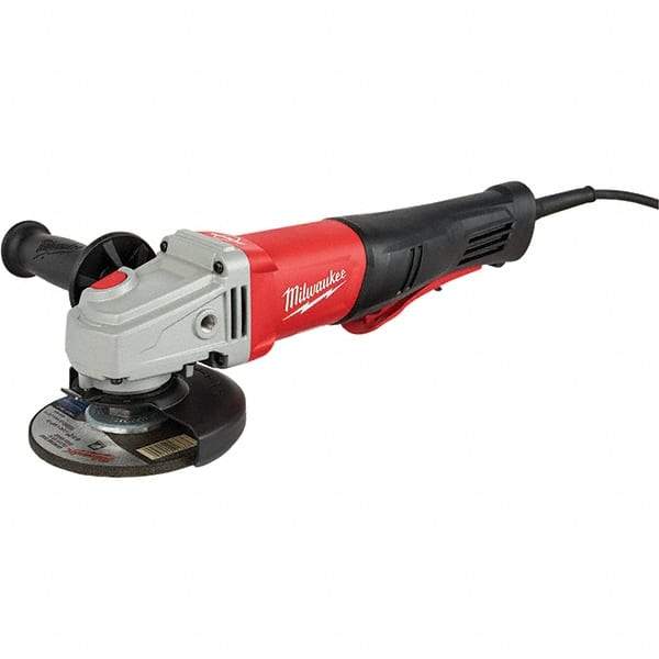 Milwaukee Tool - 5" Wheel Diam, 12,000 RPM, Corded Angle & Disc Grinder - 5/8-11 Spindle, 120 Volts, 11 Amps, Front Exhaust - Industrial Tool & Supply