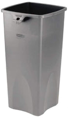 Rubbermaid - 23 Gal Gray Square Trash Can - Polyethylene, 30.9" High x 16-1/2" Long x 15-1/2" Wide - Industrial Tool & Supply