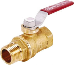 Legend Valve - 1/8" Pipe, Standard Port, Brass Standard Ball Valve - 2 Piece, MNPT x FNPT Ends, Tee Handle, 400 WOG, 125 WSP - Industrial Tool & Supply