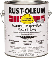 Rust-Oleum - 1 Gal Gloss Silver Gray Epoxy Mastic - 100 to 225 Sq Ft/Gal Coverage, <340 g/L VOC Content, Direct to Metal - Industrial Tool & Supply