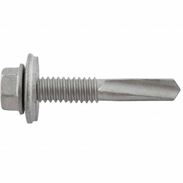 DeWALT Anchors & Fasteners - #12-24, Hex Washer Head, Hex Drive, 2" Length Under Head, #5 Point, Self Drilling Screw - Industrial Tool & Supply