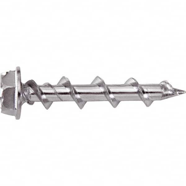 DeWALT Anchors & Fasteners - 1/4" Diam, 1-1/4 Length Under Head, Hex Drive Concrete Screw & Masonry Fastener - Industrial Tool & Supply