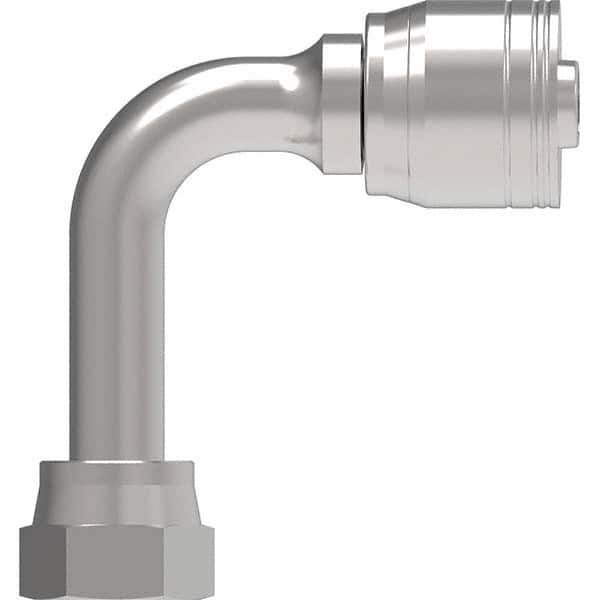 Eaton - Hydraulic Hose Fittings & Couplings Type: Female ORS Swivel Long Drop 90 Elbow Hose Diameter: 1.438 (Inch) - Industrial Tool & Supply