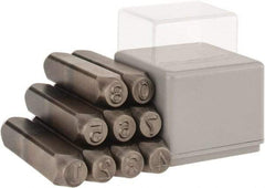 C.H. Hanson - 9 Piece, 5/16" Character Steel Stamp Set - Figures, Heavy Duty - Industrial Tool & Supply