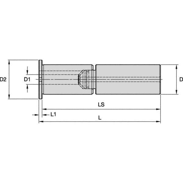 Kennametal - 100mm Bore Diam, 120mm Shank Diam, Boring Bar Sleeve - 488mm OAL, 400mm Bore Depth - Exact Industrial Supply