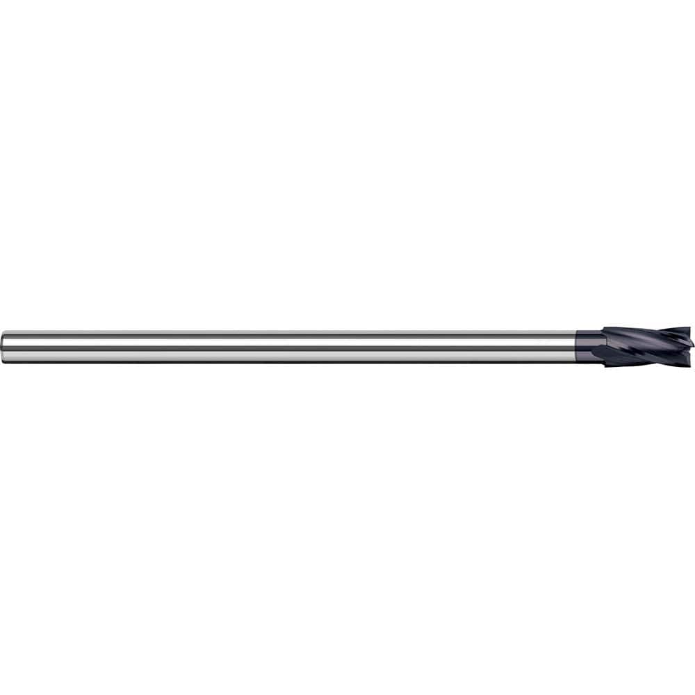Square End Mill: 1/4'' Dia, 3/4'' LOC, 3/16'' Shank Dia, 3'' OAL, 4 Flutes, Solid Carbide Single End, AlTiN Finish, 30 ° Helix, Centercutting, RH Cut, RH Flute