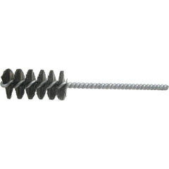 Brush Research Mfg. - 2-1/2" Diam Helical Steel Tube Brush - Single Spiral, 0.012" Filament Diam, 3-1/2" Brush Length, 9" OAL, 0.292" Diam Galvanized Steel Shank - Industrial Tool & Supply