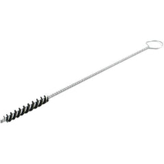 Brush Research Mfg. - 0.45" Diam Helical Nylon Tube Brush - Single Spiral, 0.012" Filament Diam, 2" Brush Length, 18" OAL, 0.219" Diam Galvanized Steel Shank - Industrial Tool & Supply