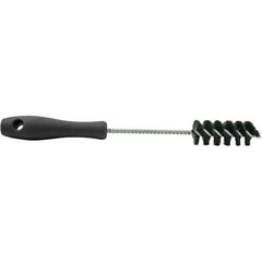 Brush Research Mfg. - 1" Diam Helical Nylon Tube Brush - Single Spiral, 0.008" Filament Diam, 2-1/2" Brush Length, 10-1/2" OAL, 0.22" Diam Plastic Handle Shank - Industrial Tool & Supply